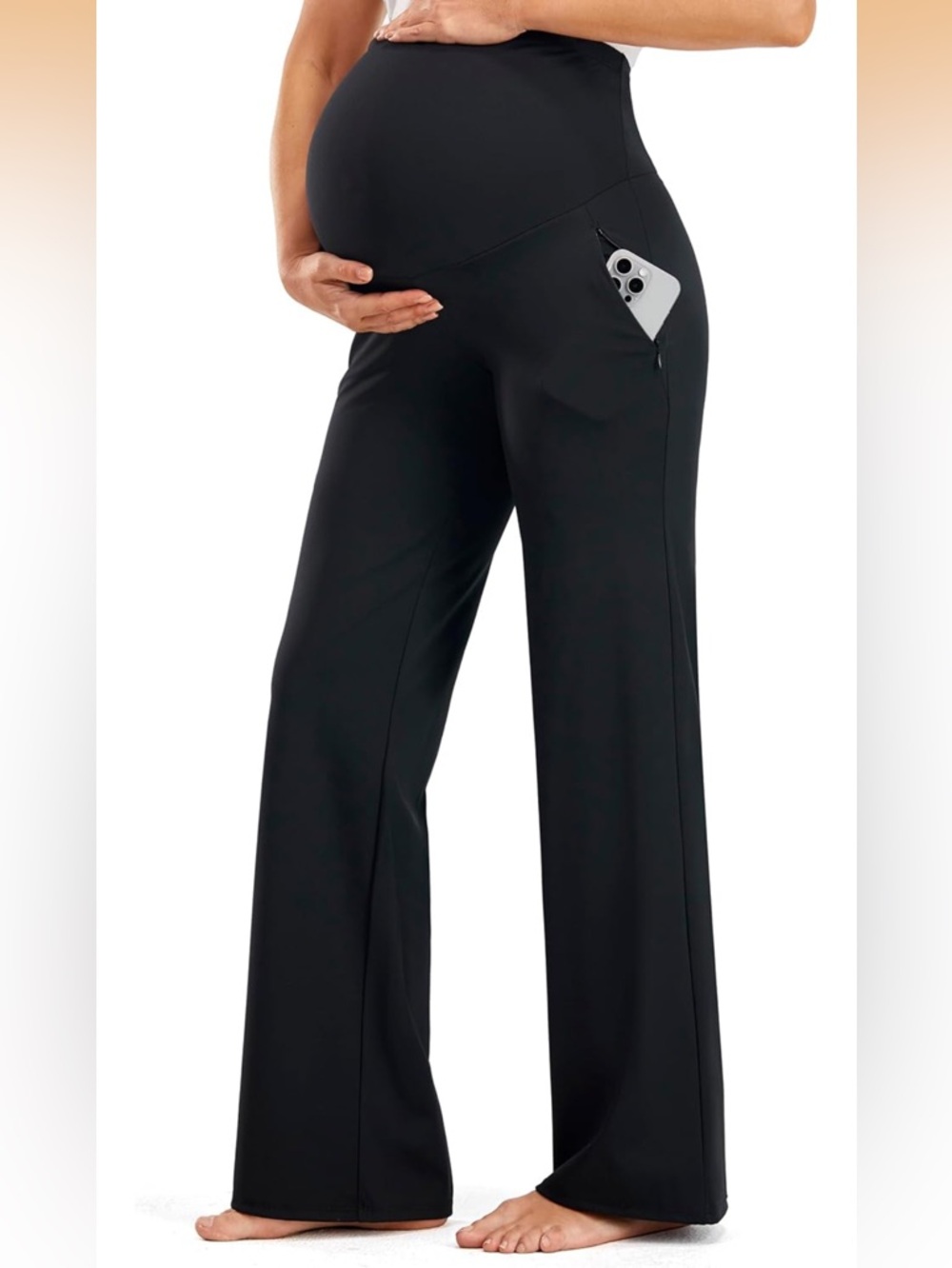 Black Maternity Work Yoga Pants 
with Pockets Size Small